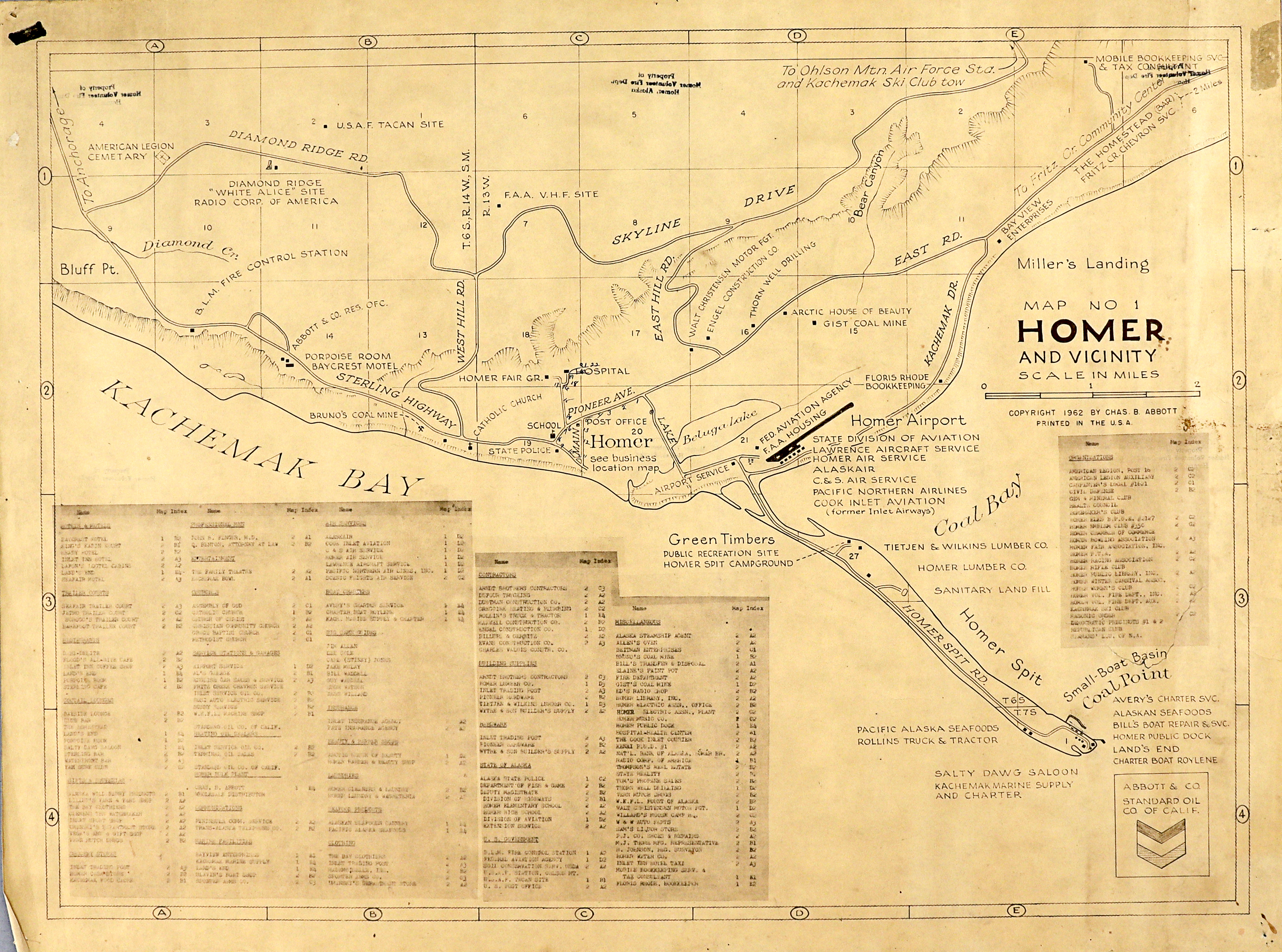 1979.057.0001 Map No. 1 Homer and Vicinity, Business locations 1962